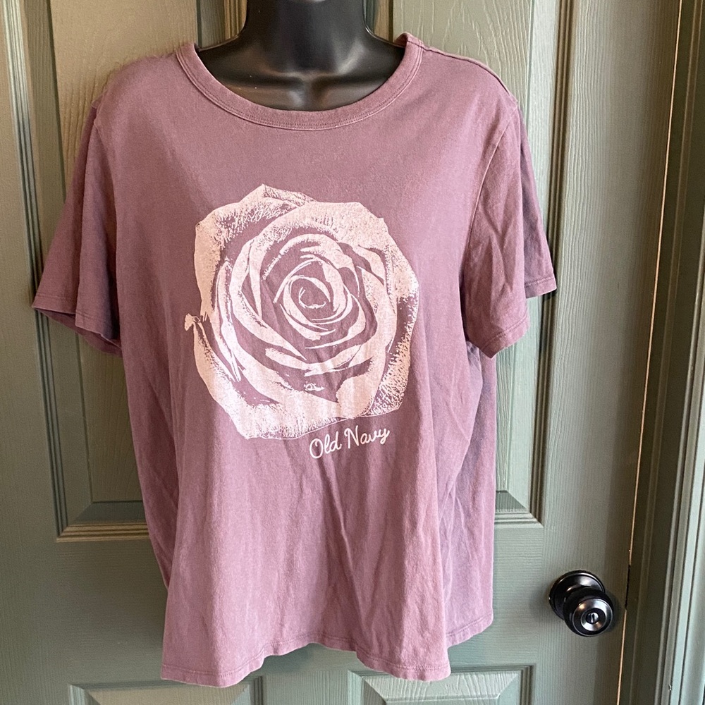 Old Navy Girls' Purple Rose Graphic Tee with Two Neutral Logo Tees - Picture 3 of 5